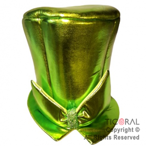 SOMBRERO GALERA METAL LISO CON MO�O VERDE x 1